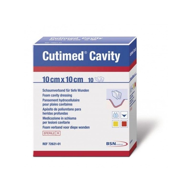 Cutimed Cavity  - Penso poliuretano para feridas cavitárias , 10x10cm (10un)