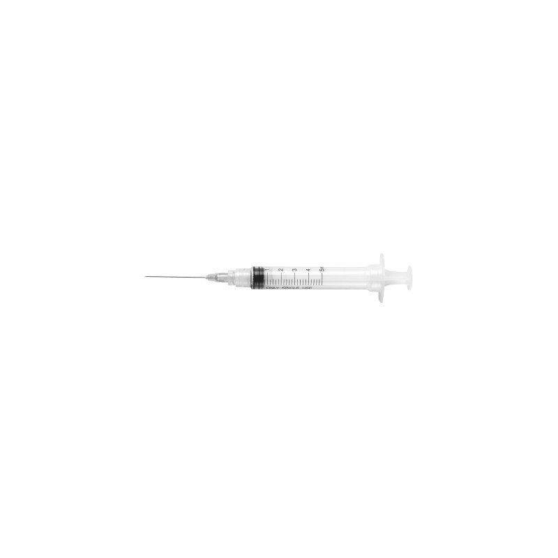 InJLight - Seringa Cone Luer 5ml, c/ agulha 23G x 1" (100un)