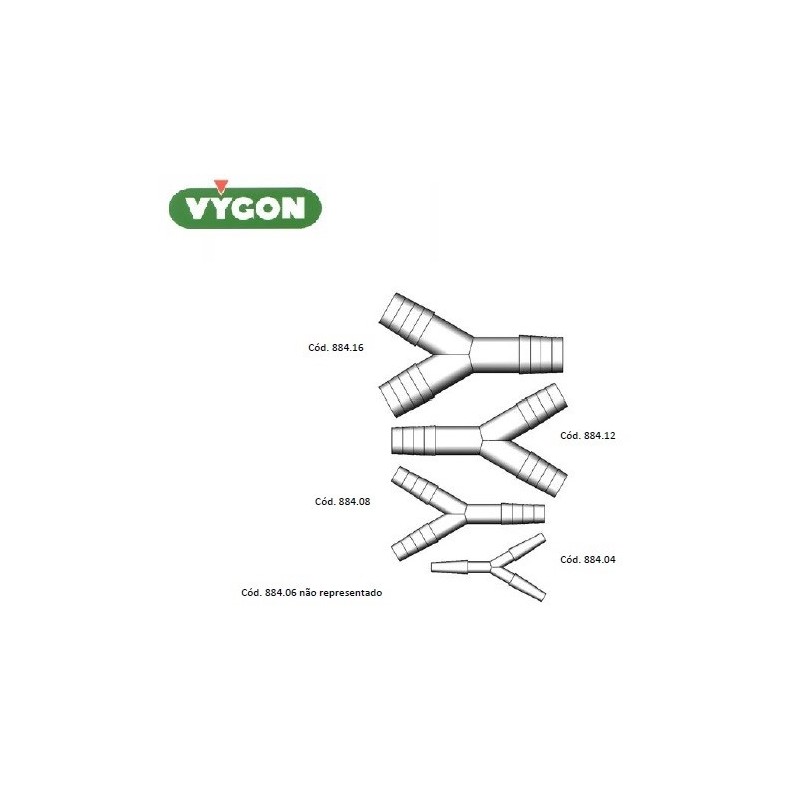 Vygon-Conector Y (Raccord), polipropileno, Ext.Ø8-10mm (25)