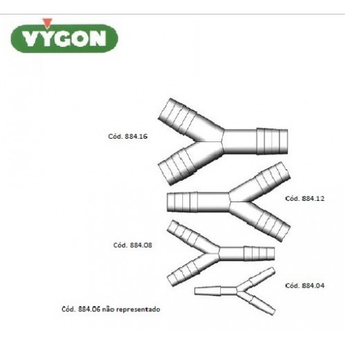 Vygon-Conector Y (Raccord), polipropileno, Ext.Ø6-8mm (50un)