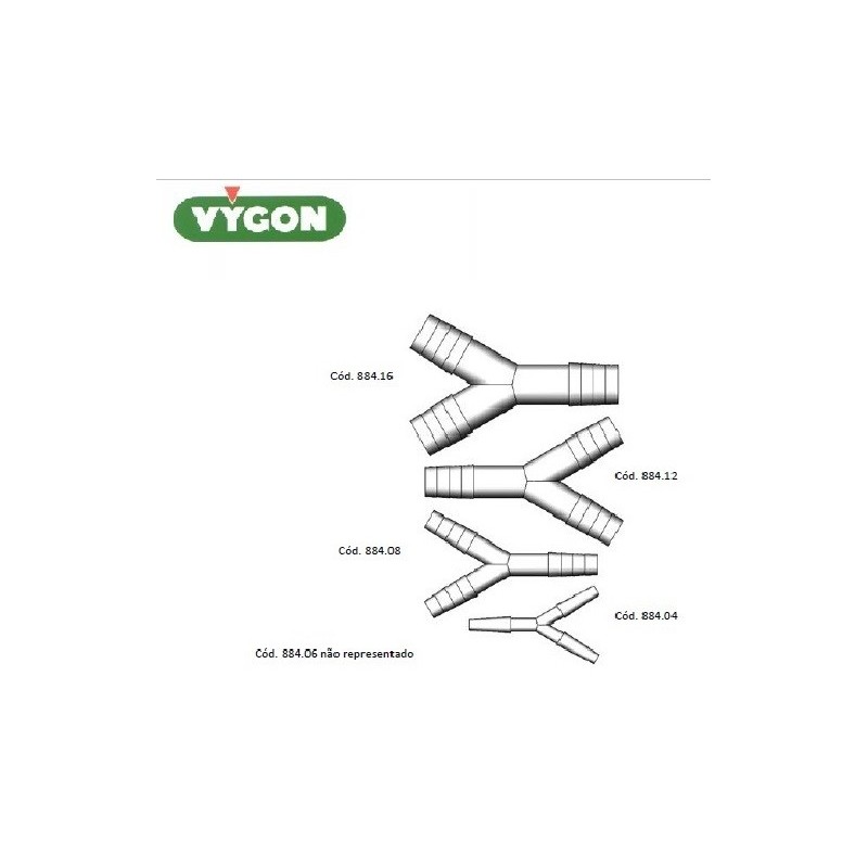 Vygon-Conector Y (Raccord), polipropileno, Ext.Ø6-8mm (50un)