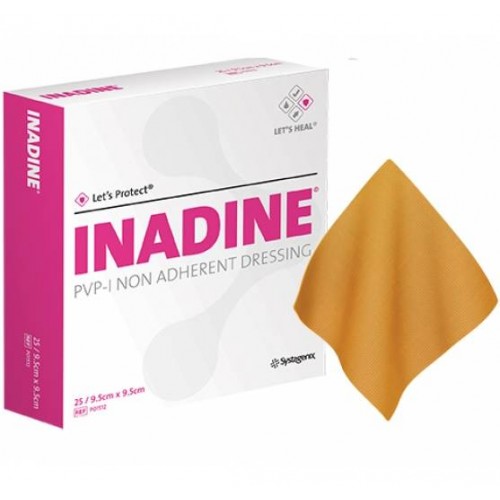 INADINE - Compressas com Iodopovidona, 9.5 x 9.5 (25un)