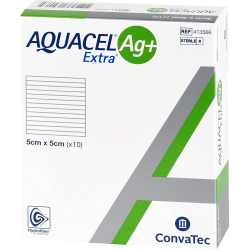 AQUACEL® Ag+ EXTRA™ - Penso absorvente, 5x5 (10un)