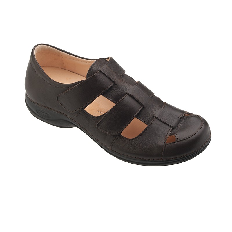 COMFY - Sandália pele macia, Homem, Castanho