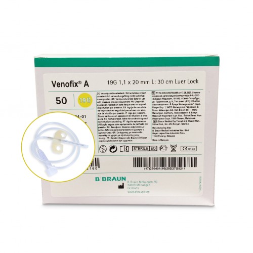 Venofix® A-Agulha com aletas 19G, 1.10x20mm (50un)