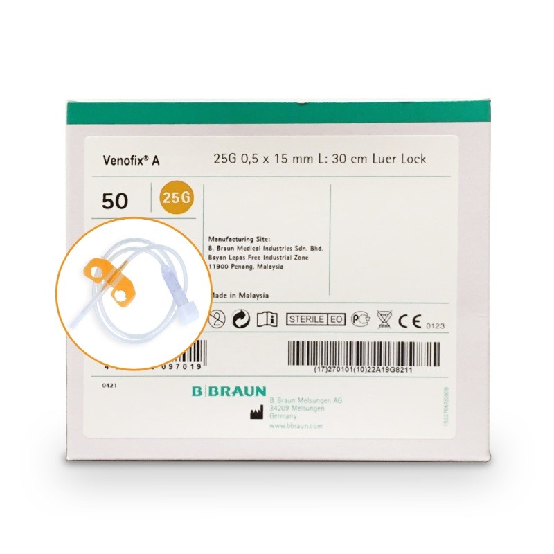 Venofix® A-Agulha com aletas 19G, 1.10x20mm (50un)