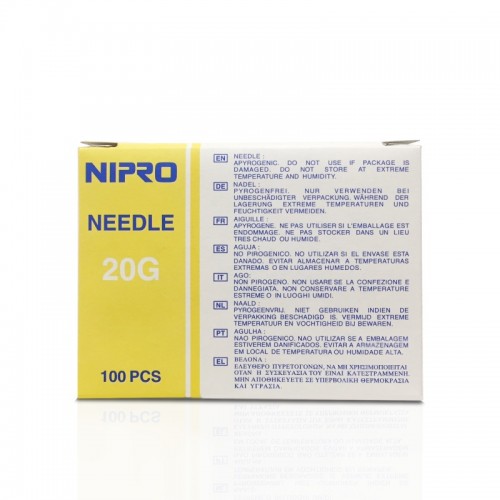 NIPRO- Agulha intramuscular-amarelo 20Gx1", 0.9x25mm (100)