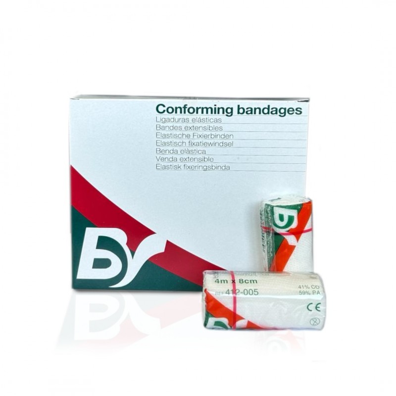 BV - Ligaduras elásticas cor branca, 4mx8cm (20un)