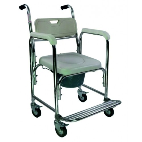 BIORT - Cadeira Sanitária de Aço com Rodas