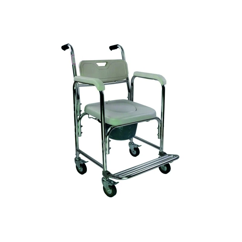 BIORT - Cadeira Sanitária de Aço com Rodas
