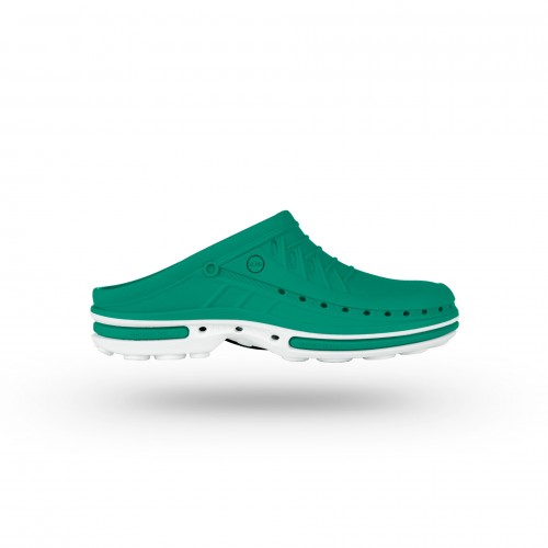 WOCK - Soca CLOG, Branco/Verde, palmilha conforto