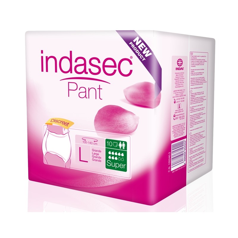 Indas - Indasec Discreet Pant Super (Cueca )  L, (10un)