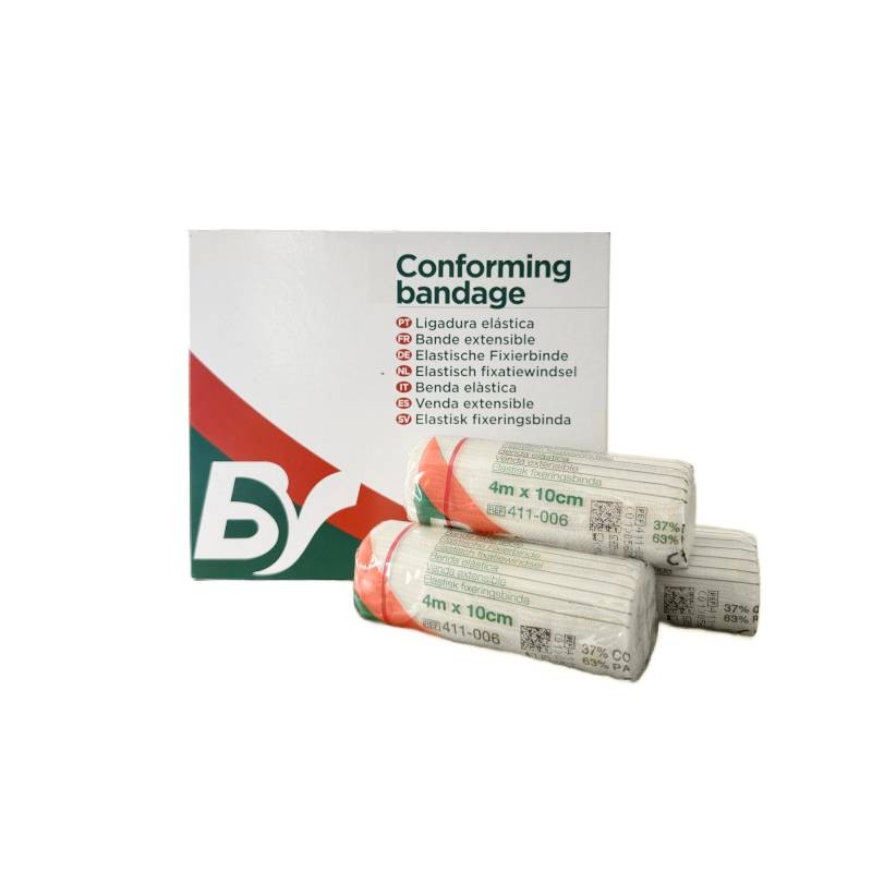 BV - Ligaduras elásticas, cor crua, 4mx10cm (20un)