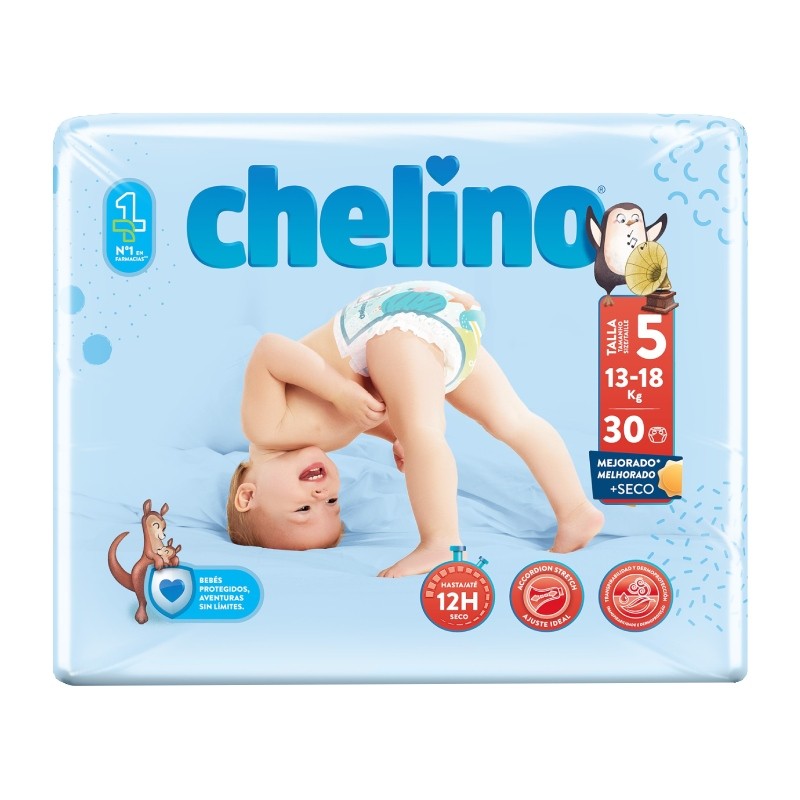 Chelino Love - Fralda Bebé T.5 - 1.º s Passos (30un)