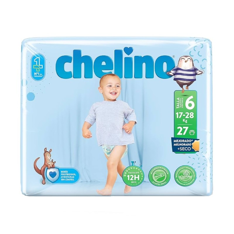 Chelino Love - Fralda bebé T.6 - Júnior (27un)