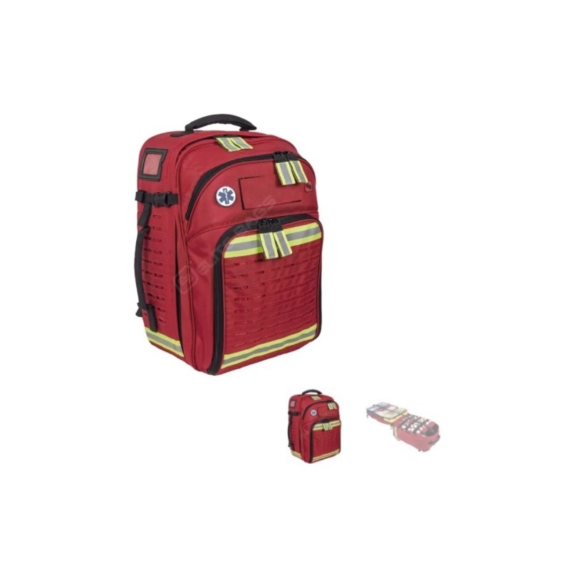 EB - Saco poliéster Emergência Médica, Médio, Vermelho