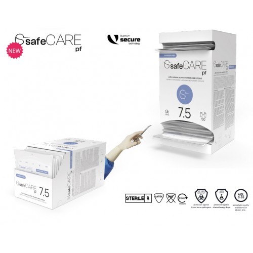 safeCARE - Luva cirúrgica esterilizada sem pó, T. 7.0 (50P)