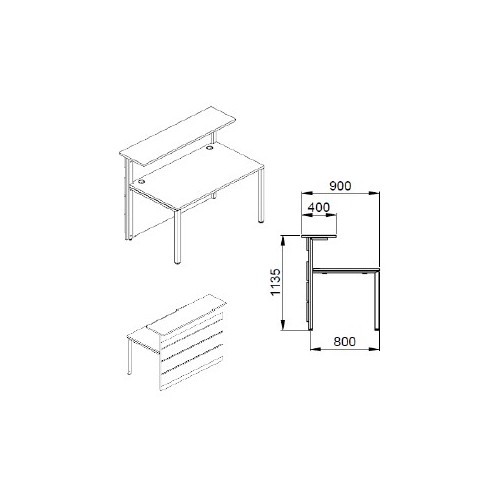 BETTER 1 - Balcão acabamento melamina Faia, 1800x800x1100mm