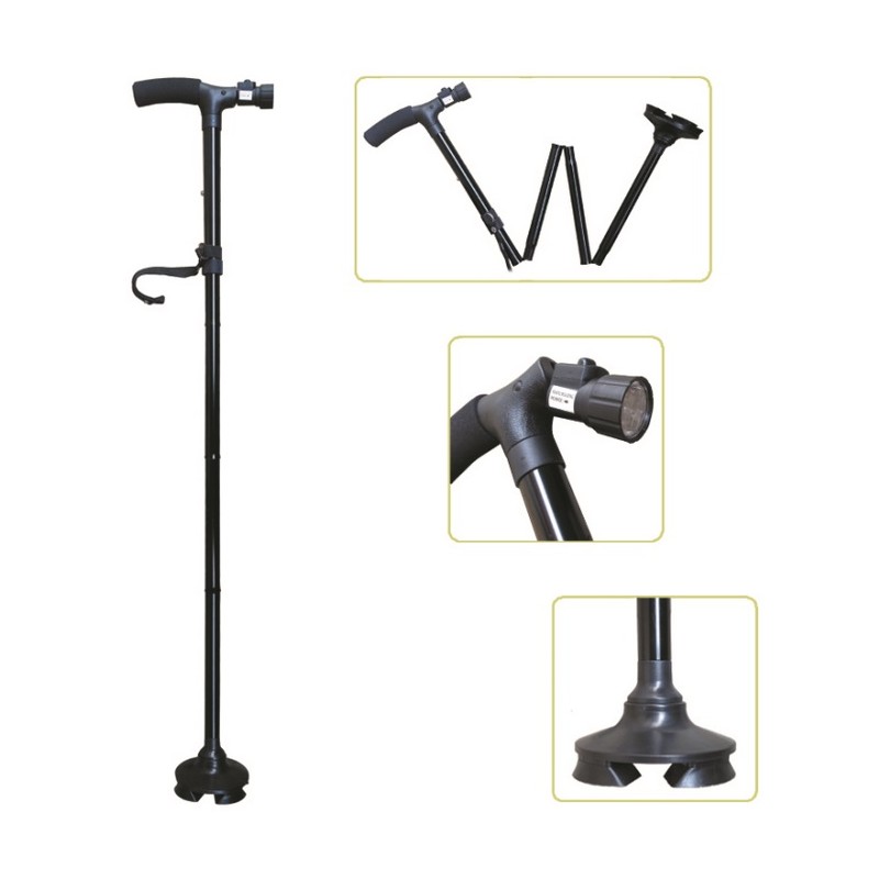 BIORT - Bengala Dobrável com lanterna e base